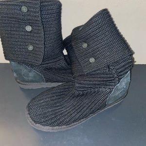 Ugg knit black ladies boots size 9